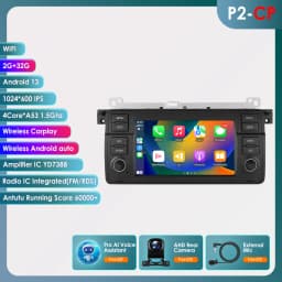 2Din Android 12 CarPlay Android Auto Radio For BMW E46 M3 318/320/325/330/335 Rover 75 Coupe Car Multimedia GPS 4G autoradio