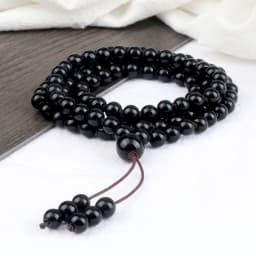 108 Mala Black White Onyx Stone Beads Bracelets & Necklace Men Natural Lava Stone Strech bracelets Women Charm Amazonite Jewelry