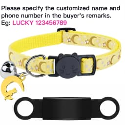 Customized Cute Glow Cat Collar Free Engraved Puppy Kitten Anti-lost Pet ID Nameplate Necklace With Bell & Moon Ornament