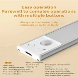Under Cabinet Lights, Rechargeable Motion Sensor Light Indoor, Wireless and 3-Color Dimmable with Cat’s Eye Hill Effect