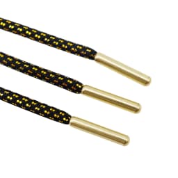 Round Polyester Shoestring Gold Metallic Laces Pointed Promotional Custom Double Twill Metal Cord Lacet 0.45cm Width Shoelaces