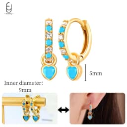 925 Sterling Silver Needle Exquisite Turquoise Silver Earrings for Women Blue Crystal Geometry Pendant Earrings Luxury Jewelry