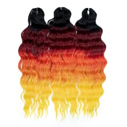 FREEDOM Synthetic Braiding Hair Extensions Deep Wavy 24 inch Long Curly Braids Hair Ombre Brown Rainbow Twist Crochet Hair