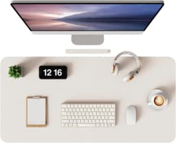 Non-Slip Desk Mat, Waterproof Desk Pad Table Protector, Large Mouse Pad Leather Writing Mat with Suede for Office /Home/Decor