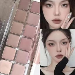 Sexy Rose Wine Red Brown Glitter Eyeshadow Saturation Soft Matte Grey Pink 12 Color Eye Shadow Makeup Palette Eye Contour Makeup