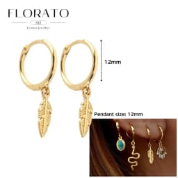 925 Sterling Silver ear needles Animal Butterfly/Elephant/Shell Pendant Hoop Earrings For Women Fashion Jewelry Accessories