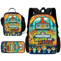 Child School Cartoon O-Octonauts Backpack with Lunch Bags ,Pencil Bags ,School Bags for Boys Girls Best Gift