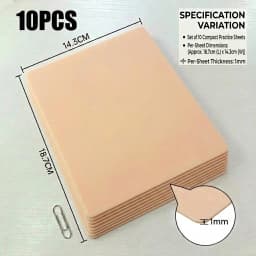 A4 Size Tattoo Practice Skin 3/1mm Double Side Silicone Permanent Makeup Eyebrow Synthetic Leather Training Fake Skin Accessory