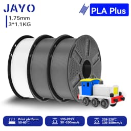 JAYO 3*1.1KG PLA + Filament 1.75MM PLA Plus 3D Printer Filament 1.1KG/roll For FDM Neatly Wound Coloful 3D Printing Material for 3D Printer & Pen