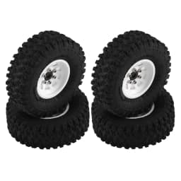 4pcs Metal 1.0" Beadlock Deep Dish Wheel Tire Set For 1/18 1/24 RC Crawler Car Axial SCX24 AX24 TRX4M FMS FCX24 Upgrade Parts