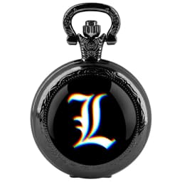 Classy Death Note Design Black Quartz Pocket Watch Fashion Necklace Timing Pendant with Chain Gift for Man Woman Souvenir