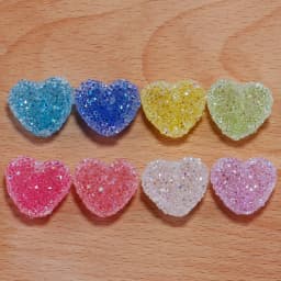 4pcs Shiny Hearts Shape Resin Pendant Charms for Earrings Necklace Jewelry Making Diy Supplies Accessories Phone Case Decoration