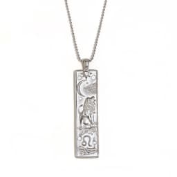 E.B.belle 18k Gold Plated Rectangle Shape 12 Constellation Pendant Necklace Stainless Steel Waterproof Fashion Women's Jewelry