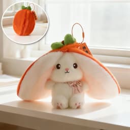 New Cute Fruit Bunny Plush Toy Creative Durian Pineapple Carrot Strawberry Turn Into Rabbit Soft Doll Birthday Christmas Gift