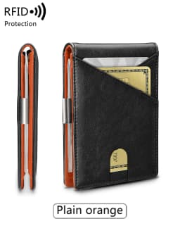 RFID Anti-Theft Brush Men's Wallet Portable Double Fold Cross Front Pocket Card Holder Multifunctional 12 Card Slot Short Zero W