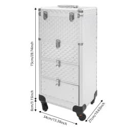 Salon Cart with Drawers Makeup Organizer Case Rolling Makeup Case with Drawers