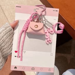 New Woven Rope Heart Keychain DIY Sweet Pendant Heart Bag Hanging Charm Keyrings Accessories For Women