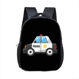 Cartoon Police Car Fire Engine Excavator Print Backpack Children Truck Kindergarten Bags Toddler Diaper Book Bag Schoolbags