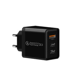 48W 3 Ports USB Fast Charger QC 3.0 PD Type C Wall Adapter EU US UK Plug For iPhone 15 Xiaomi Samsung Huawei For Phone Charging
