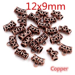 20pcs 3-Styles Beads Bails Pendants Jewelry Making DIY Necklace Silver Plated Gold Black Beads Bails Pendants Charm Beads Bails