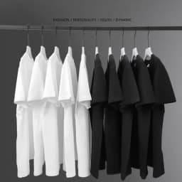 220gsm Heavy Plus Size Plain T-Shirt for Men Summer Quality Short Sleeve Tee Cotton Solid Color Trendy Casual White Black Top