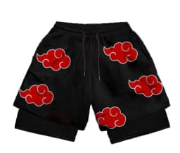 3D Print Anime Shorts Men Bilayer 2-In-1 Sports Shorts Fitness Basketball Shorts,Double-Layer Design Quick-Drying and Breathable