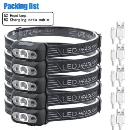 Strong Light Headlamp Mini Led Night Fishing Powerful Torch Head Lamp Outdoor Waterproof Camping Portable LED Sensor Headlamps