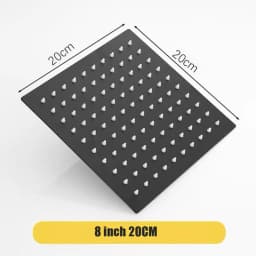 High Pressure Rainfall Stainless Steel Shower Head High Flow 8" 10" 12" Square Pressure Boosting Design Spa Bathroom Showerhead
