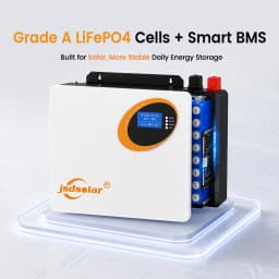 Jsdsolar 2.56KWH LiFePO4 Battery Pack 25.6V 100Ah BMS Lithium Battery Solar Battery Photovoltaic Storage System for Off-Grid RV Solar Grade A Cells 6000+ Cycles RS485 CAN No Tax US Warehouse