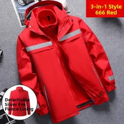 High-Speed Reflective Thickened Cotton Jacket Men's Fleece-Lined Printed Workwear Winter Outdoor Style Removable Hat Business...