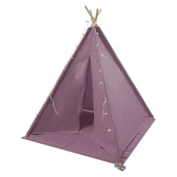 Teepee Tent for Kids – 100% Cotton and Linen Play Tent with Padded Mat & Star Lights Foldable Indoor Play Tent for Girls & Boys