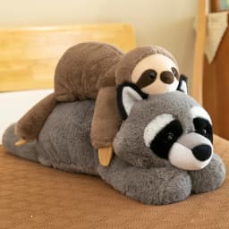 Crouching Sloth Plush Toy Simulation Fox Doll Small Raccoon Doll Crocodile Pillow Children's Gift