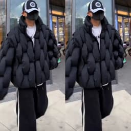 Winter Parkas Men Puffer Jacket Streetwear Warm Thick Zipper Windproof Outerwear Long Sleeve Couple's Bread Jacket Coat Parka