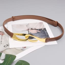 Fashionable Hook Pull-Up Adjustment Two-Layer Cowhide Belt Women's Embellishing Dress Jacket Casual and Versatile Belt