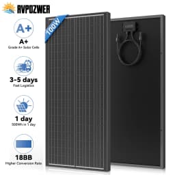 RVPOZWER 18BB 100W Solar Panels A+ N-Type Solar Cell for Household Outdoor Camping 23.2% High-Efficiency Farm PV Power
