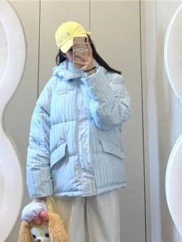 2025 Winter New Hooded Jacket Korean Loose Warm Thick Cotton Coat Women Printing Overcoat Quilted Coat Women Long Parkas Outwear