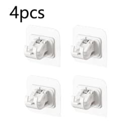 2/4PCS Nail-Free Adjustable Curtain Rod Holders Clamp Hooks Kitchen Bathroom Door Self-adhesive Hook Home Accessories Wall Hook