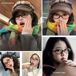KANDREA Classics Small Frames Anti Blue Ray Myopia Glasses Women Retro Oval Reading Glasses Anti-reflection Prescription Eyewear