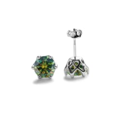 Real 925 Sterling Silver Classic Round Stud Earrings 0.5/1/2CT*2 D Color Moissanite Fashion Jewelry Womens Earrings For Party