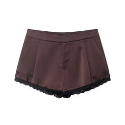 NLZGMSJ 2026 Spring Summer Lace Patchwork Chic Lady Shorts Solid Zipper Pockets Shorts Fashion Women Shorts