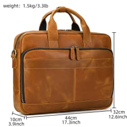 Men Briefcase Genuine Leather Laptop Bag 14 15.6" PC Doctor Lawyer Computer Bag Cowhide Male Briefcase Leather Men Business Bag
