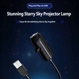 3-Color Moon Atmosphere Light, LED Starry Sky Projector, USB Powered Projection Lamp for Room Decor