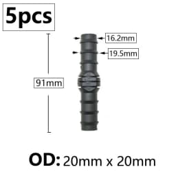 5pcs 16/20/25mm PE Pipe Barb Connector Straight Tee Elbow Plug Garden Water Hose Reducing Splitter Joint Drip Irrigation System