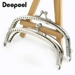 5/10Pcs Silver Smooth Metal Bags Handle 10/12/15cm Purse Frame for Handbag Wallet Clourse Sewing Brackets DIY Bag Accessories