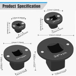 4Pc Low Profile Impact Adapter Set, Slim Socket Reducer Kit for Tight Clearance Auto Repair (1/4", 3/8", 1/2", 3/4")