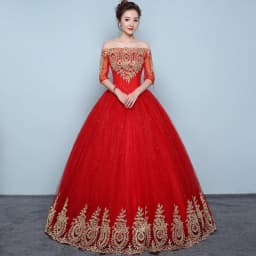 Customized Wedding Dress Embroidery Plus Size Red Embriodery Wedding Dresses Bridal Ball Gowns Dream Dresses