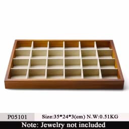 Oirlv Multi-function Wood Flat Jewelry Tray Stackable Jewelry Drawer Organizer Bracelet/Watch/Earrings Showcase Jewelry Holder
