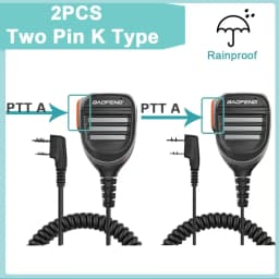 Baofeng UV-5R Microphone Shoulder Speaker 2 Pins for Walkie Quansheng uv-k5 uv-k6 UV-5R/UV-82/UV-16/TH UV8000D Two Way Radio