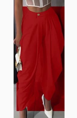 New Women's Pants High Waist Loose Drape Irregular Small Feet Casual Pants Trousers Solid Color