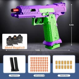SIG17 Shell Ejecting Soft Bullet Gun, Mechanical Toy Empty Hanging Pistol Outdoor Shooting Game Educational Model Toy for Adult